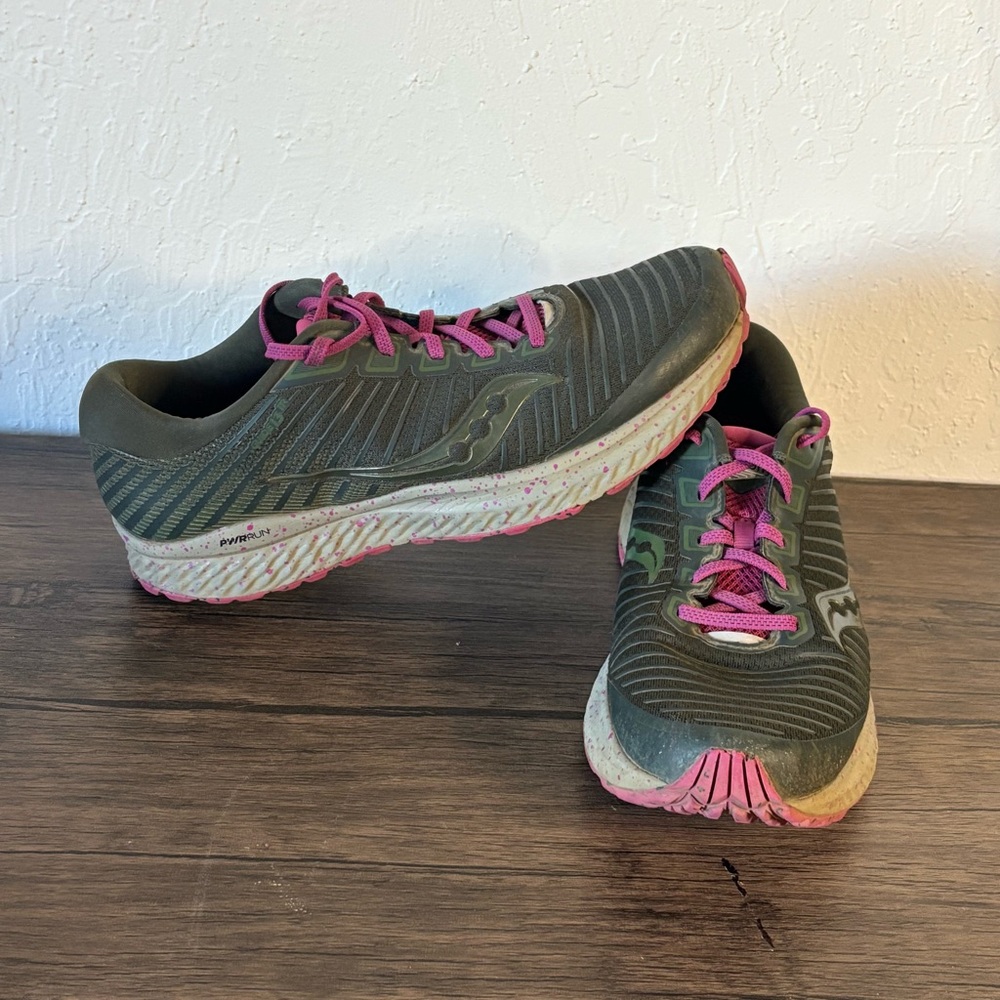 Saucony Pine Green Pink Guide 13 TR Trail Running Shoes Sneakers Womens Sz‎ 12